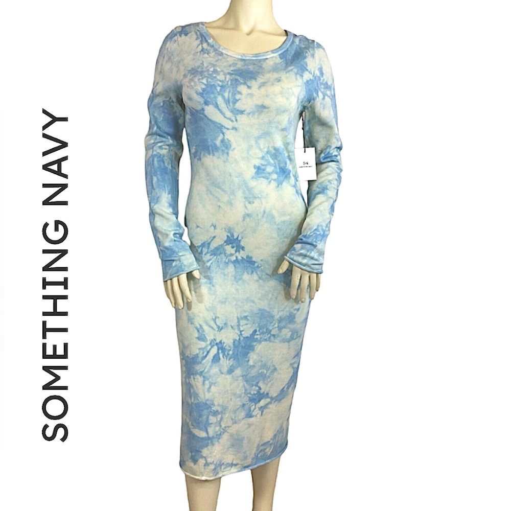 NWT Tie Dye Midi Dress by Something Navy Size Medium + FREE SHIPPING